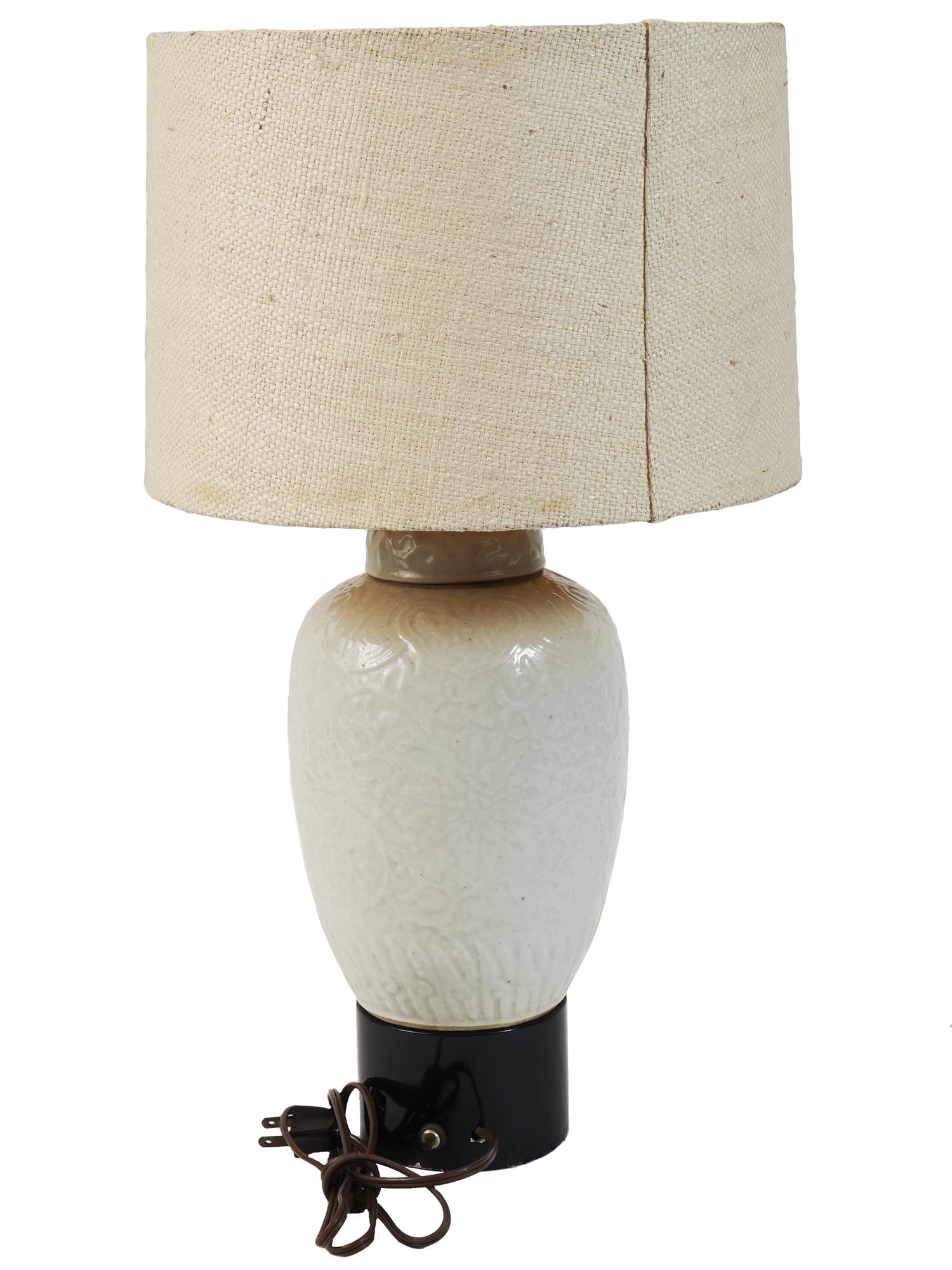 BILLY GANES GLAZED CERAMIC TABLE LAMP WITH SHADE PIC-1